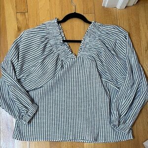 Black and White Checkered Women's Top